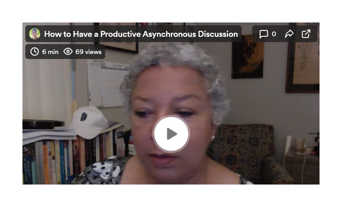 Video thumbnail of GOA teacher Jacqueline Grant's video on how to have a productive asynchronous discussion