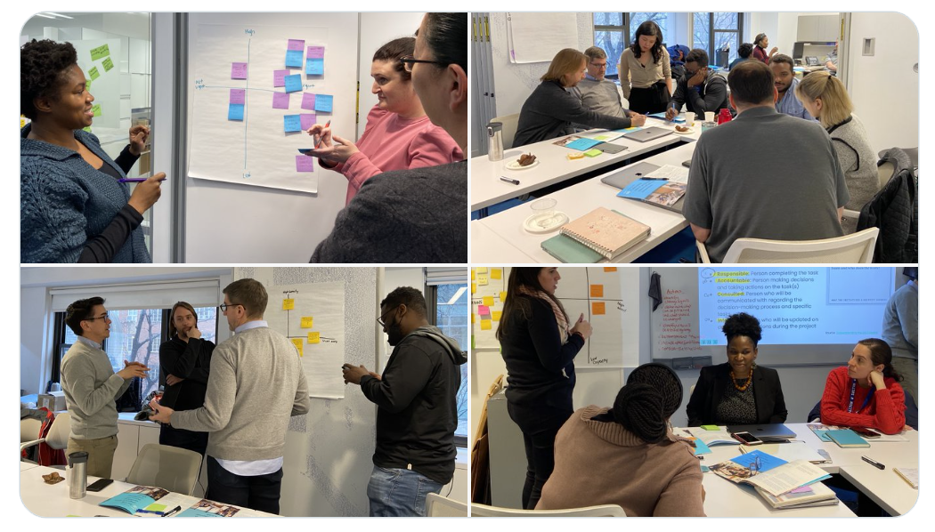 Four photos of educators.