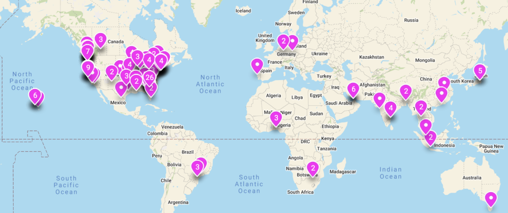 Map of catalyst conference student participants
